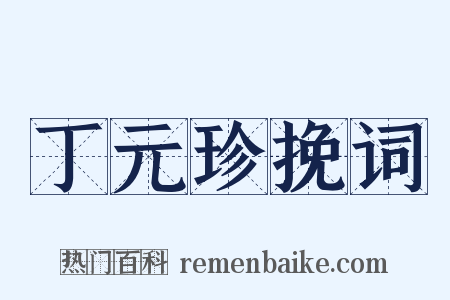 丁元珍挽词是什么意思的图片